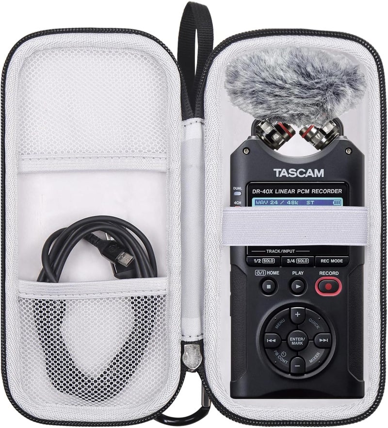 worfty Case for TASCAM DR-40X 4-Track Portable Handheld Field Recorder, Carrying Storage Travel Bag for Tascam DR-40X Handheld Recorder(Case Only) (Black) - Image 1